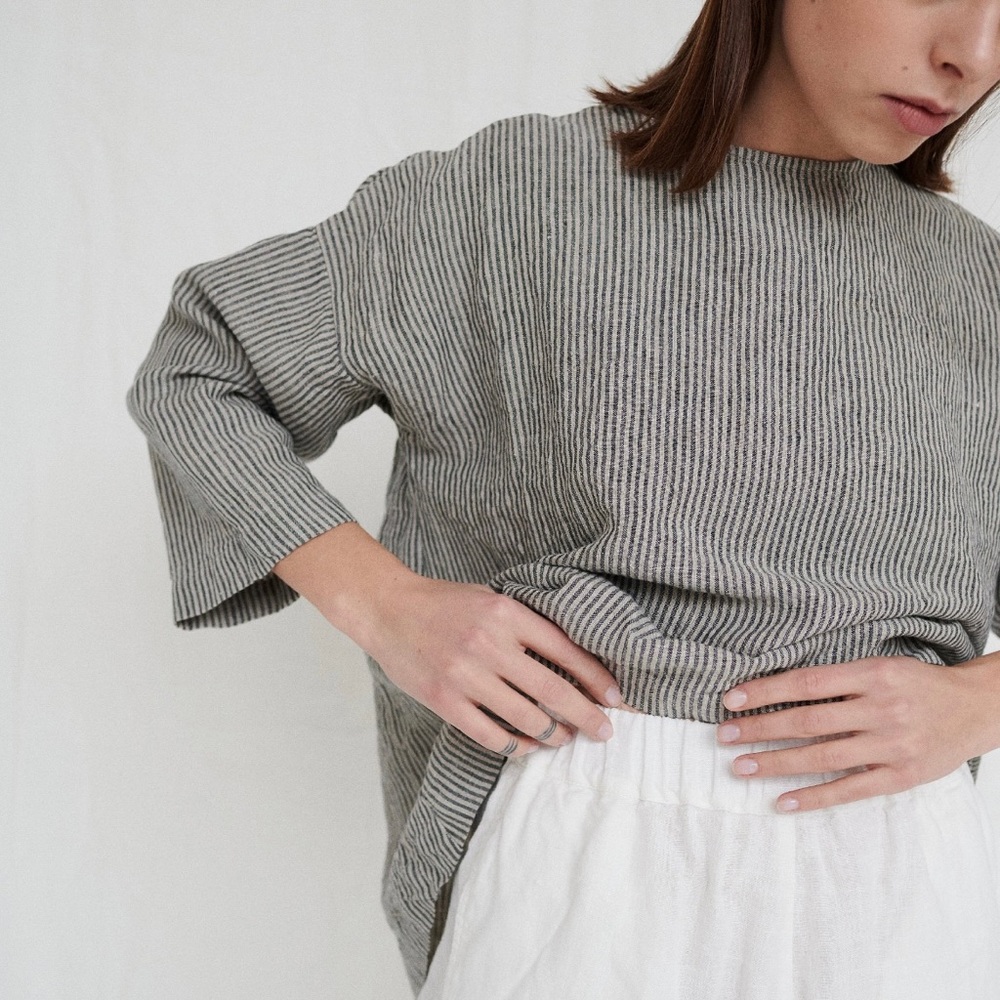 Linenfox Harper Grey Stripes XS